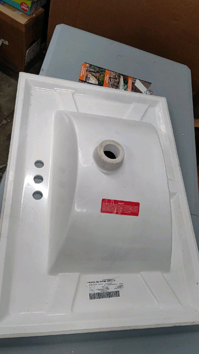 Glacier Bay 31 in. W x 22 in. D Solid Surface White Rectangular Single Sink Vanity Top in Titanium - use_like_new