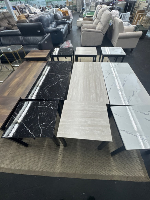 FM42900GY-3PK 3 pc Findlay grey finish wood faux wood finish top coffee and end table set - new