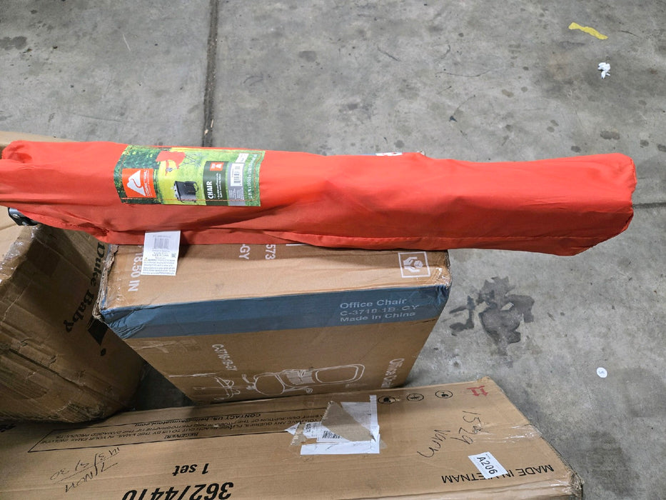 Ozark Trail Folding Camp Chair with Cup Holder – Lightweight, Portable Outdoor Chair for Camping, Tailgating & Sports – Orange Crush - new