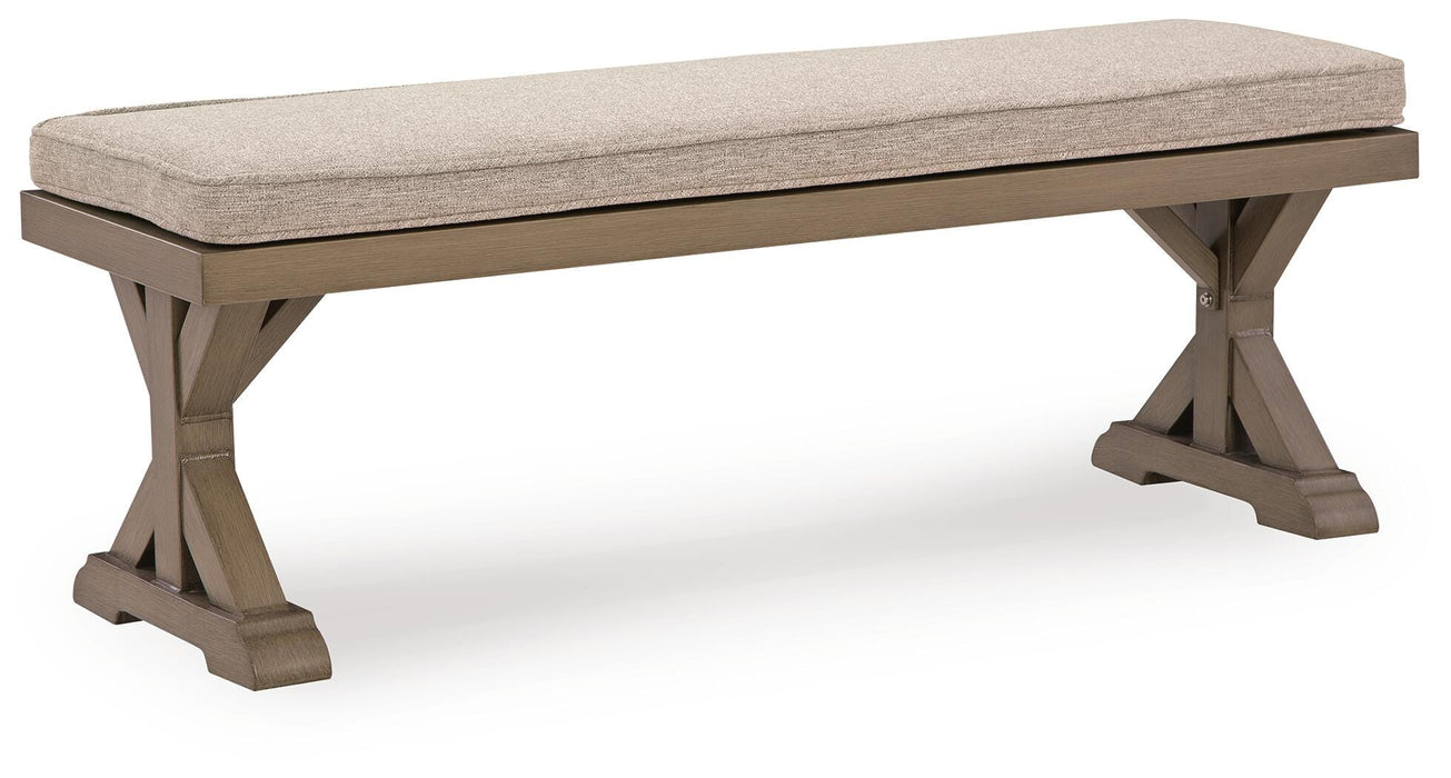 Revare Beach Beige Bench with Cushion