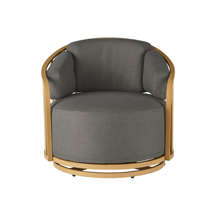 Better Homes & Gardens Lillian Swivel Birdcage Accent Chair, Charcoal Linen - new