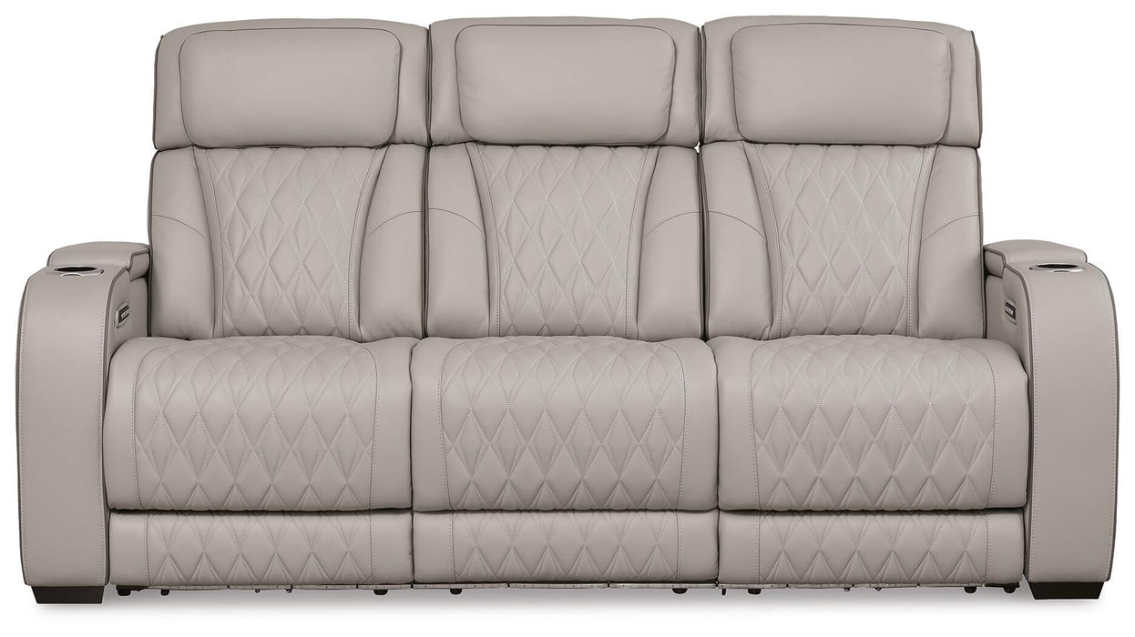 Boyington Gray PWR REC Sofa with ADJ Headrest