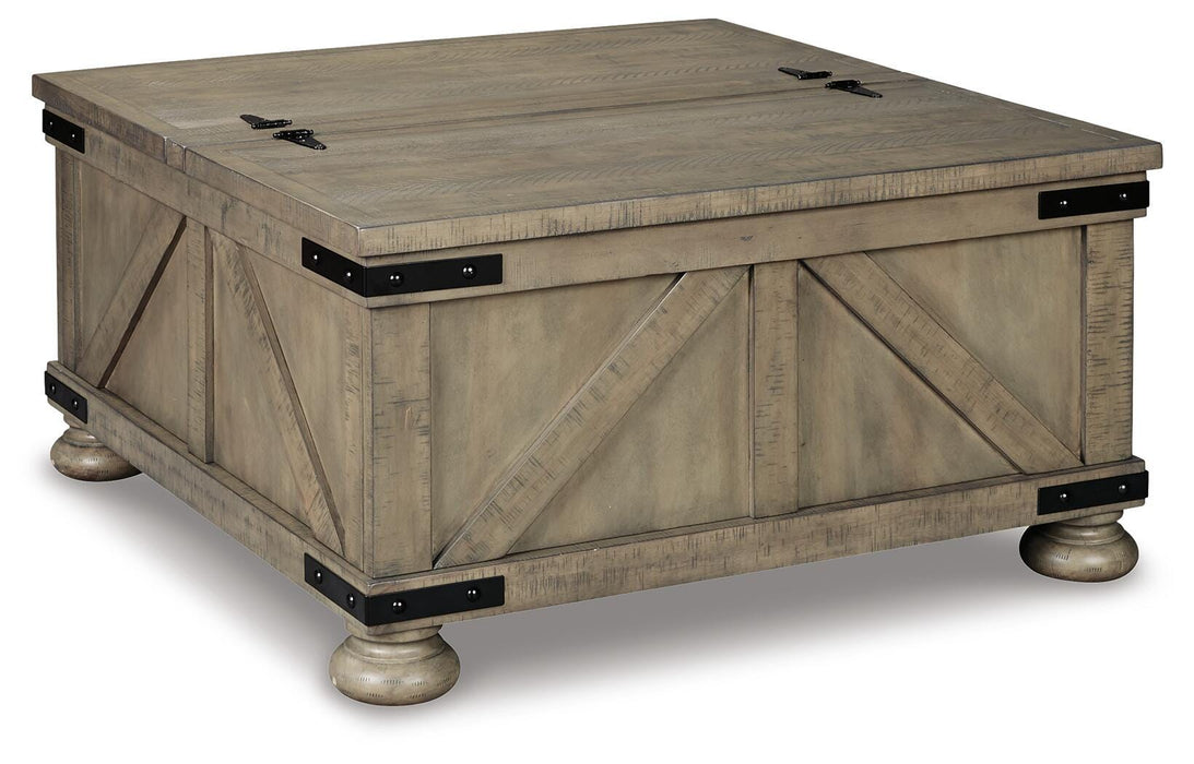 Aldwin Gray Cocktail Table with Storage