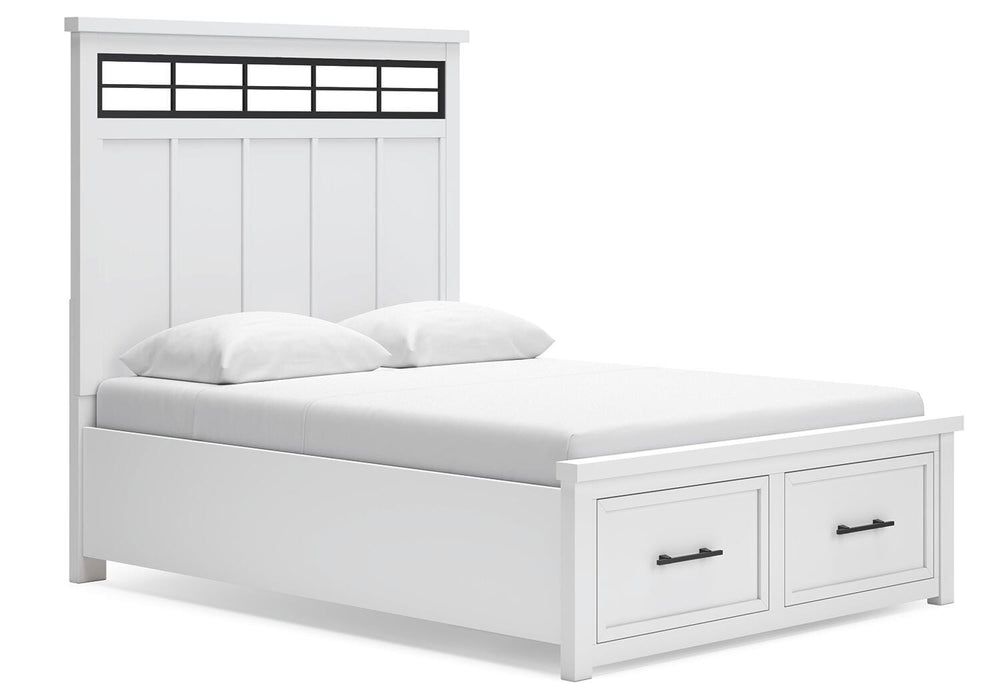 Ashbryn White/Natural Ashbryn Queen Panel Storage Bed