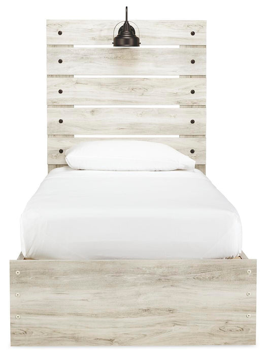Cambeck Whitewash Cambeck Twin Panel Bed with 2 Storage Drawers