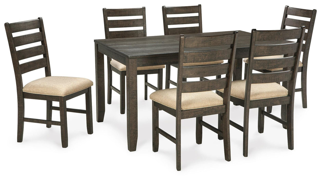 Rokane Brown Dining Room Table Set (7/CN)