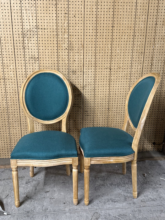 Christopher Knight Home Phinnaeus French Country Fabric Dining Chairs (Set of 2) by Side Chairs Dark Teal French Country, Traditional - new