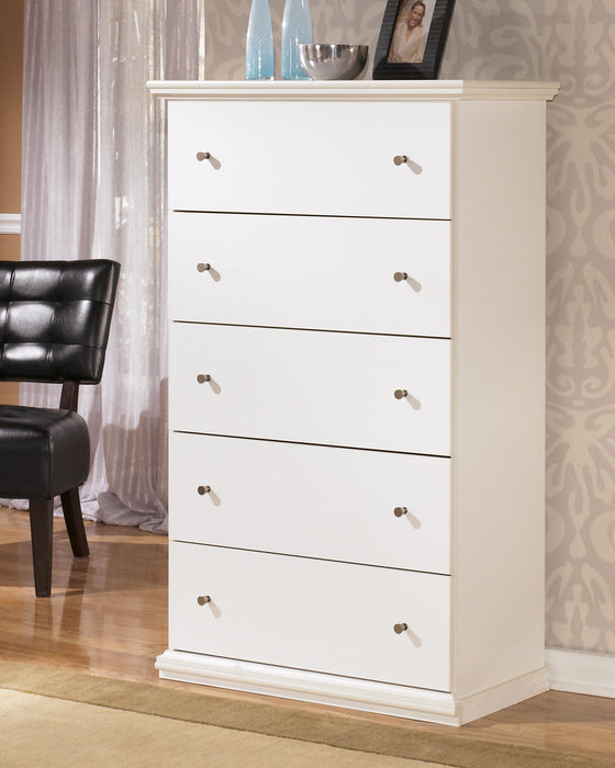Bostwick Shoals White Five Drawer Chest