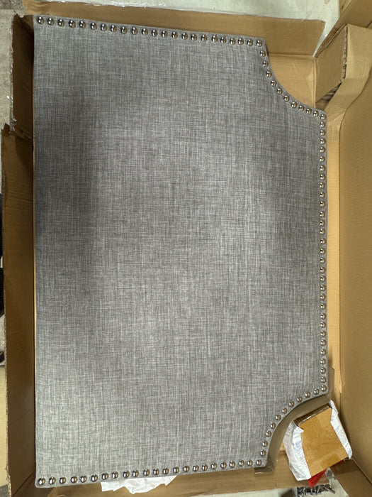 Hillsdale Upholstered Hanging Twin Headboard with Nailhead and USB Charging, Gray - open_box