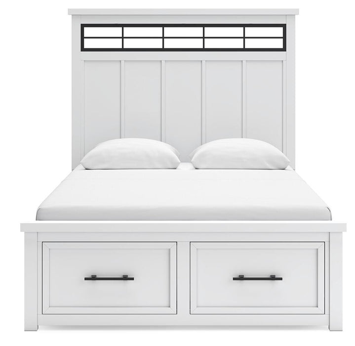Ashbryn White/Natural Ashbryn Queen Panel Storage Bed