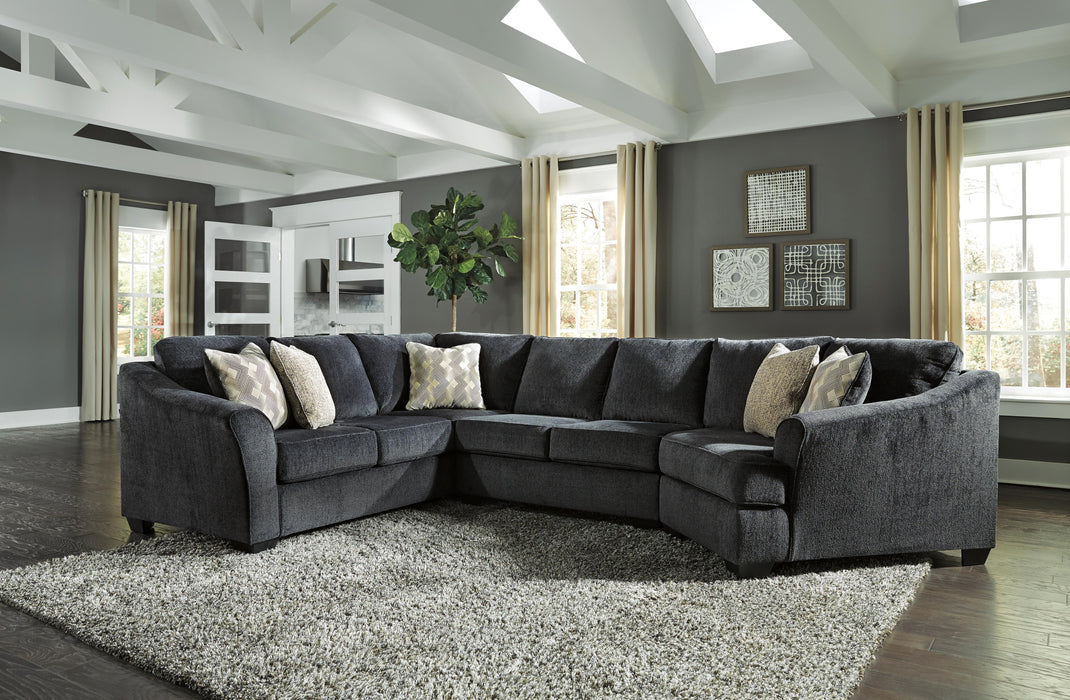 Eltmann Slate Eltmann 3-Piece Sectional with Cuddler