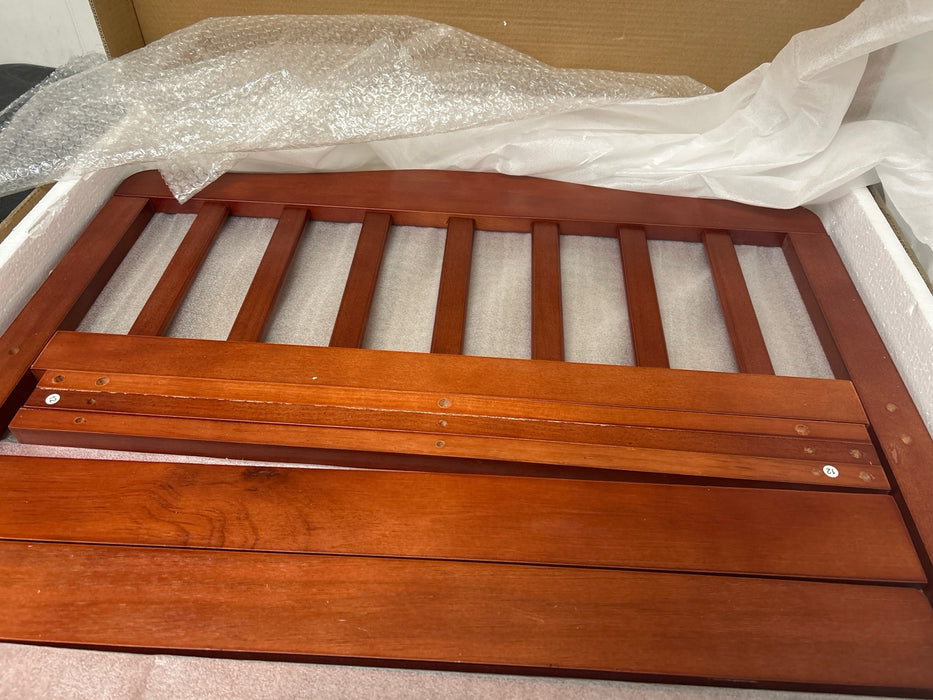 Ktaxon Baby Toddler Bed Solid Wood Bedroom Furniture with Safety Rails Espresso - new