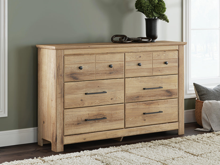 Fenderport Tan Six Drawer Dresser