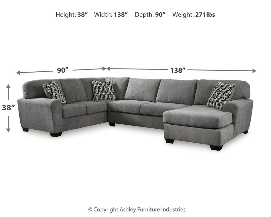 Birkdale Court Gray Birkdale Court 3-Piece Sectional with Chaise