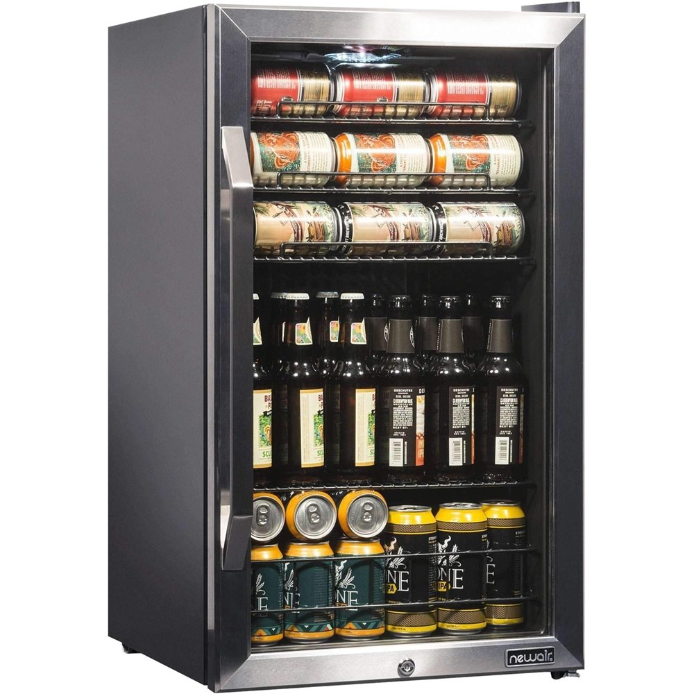 NewAir - 126-Can Beverage Cooler - Stainless steel - display_model