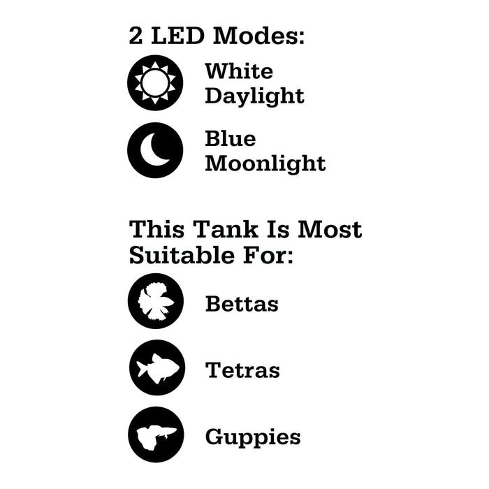 Vibrant Life 5 Gallon Aquarium Starter Kit with Blue & White LED Lights - new