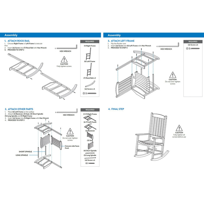 Mainstays Outdoor Wood Porch Rocking Chair, Dark Brown - new