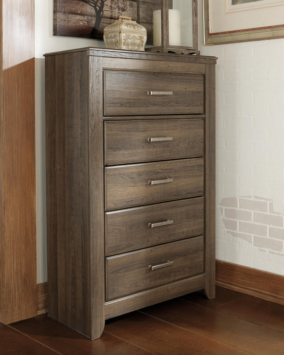 Juararo Dark Brown Five Drawer Chest