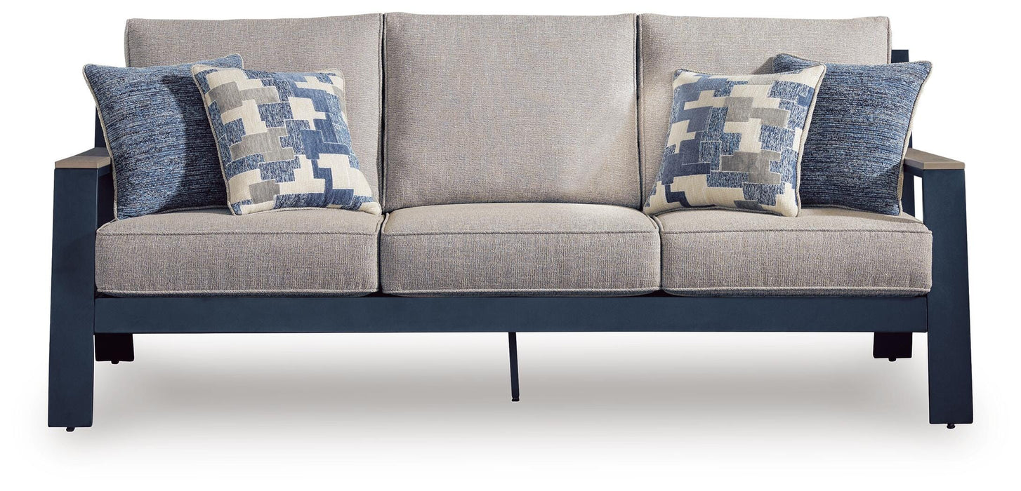 Mabry Shores Navy Blue/Driftwood Sofa with Cushion