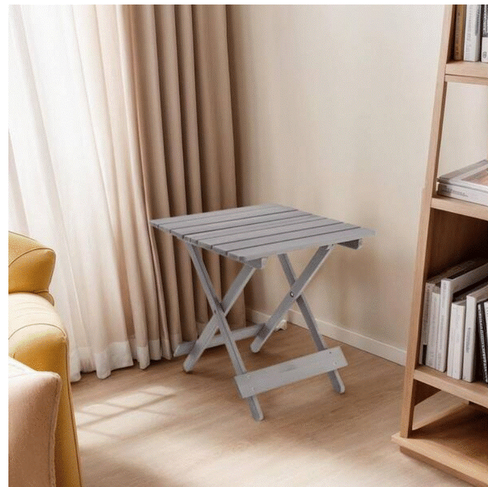 Zeus & Ruta 19.75 in. W Gray Wood Folding Square Outdoor Side Table for Outdoors, Patio, Pool and Porch - new