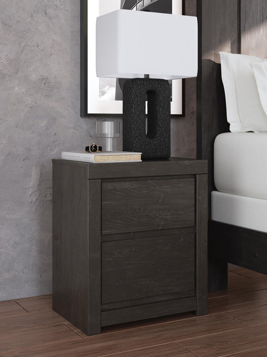 Parlayon Charcoal Two Drawer Night Stand