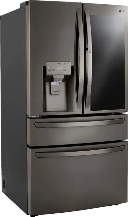 LG - 22.5 Cu. Ft. 4-Door French Door-in-Door Counter-Depth Smart Refrigerator with Craft Ice - PrintProof Black Stainless Steel - open_box