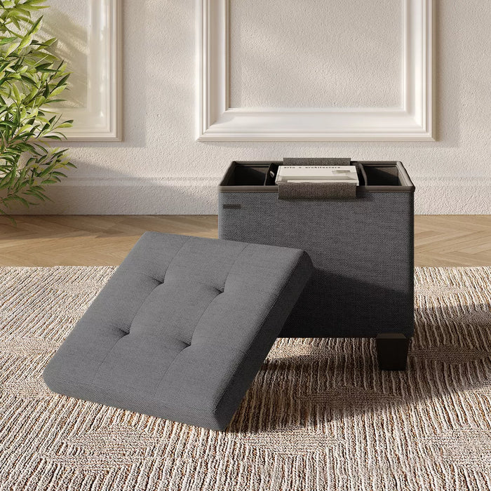 StorageBud Storage Ottoman for Bedroom End of Bed, Fabric Storage Bench, Large Storage Ottoman Bench, Entryway Bench with Storage - open_box