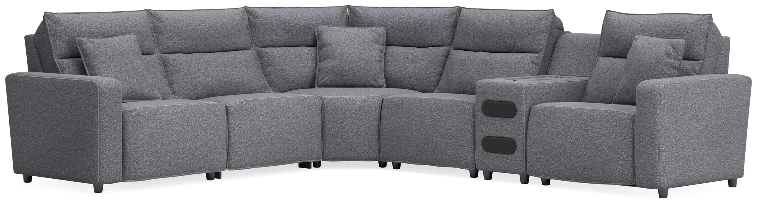6-Piece Reclining Sectional with Audio Console