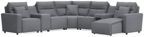7-Piece Power Reclining Sectional with Chaise and Audio System