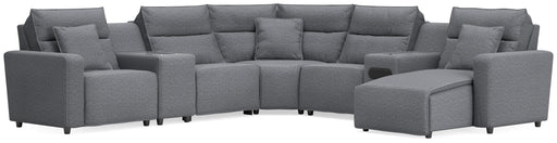 7-Piece Power Reclining Sectional with Chaise and Audio System