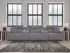 Signature Design Salt and Pepper 5-Piece Power Reclining Sectional with Consoles