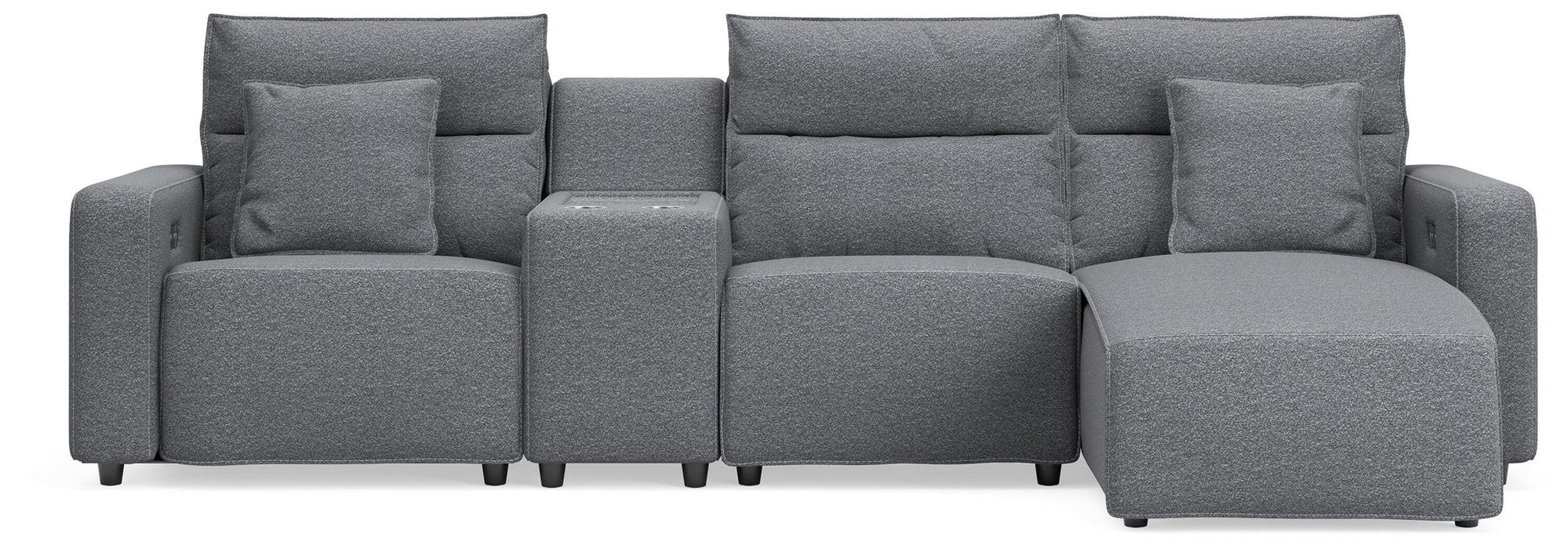 4-Piece Reclining Sectional with Chaise and Console