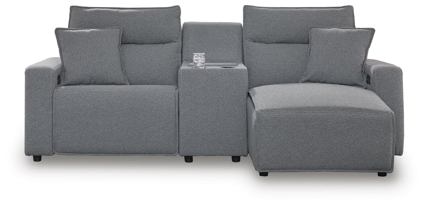 3-Piece Power Reclining Sectional with Chaise and Console