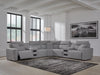 7-Piece Power Reclining Sectional with Audio Consoles