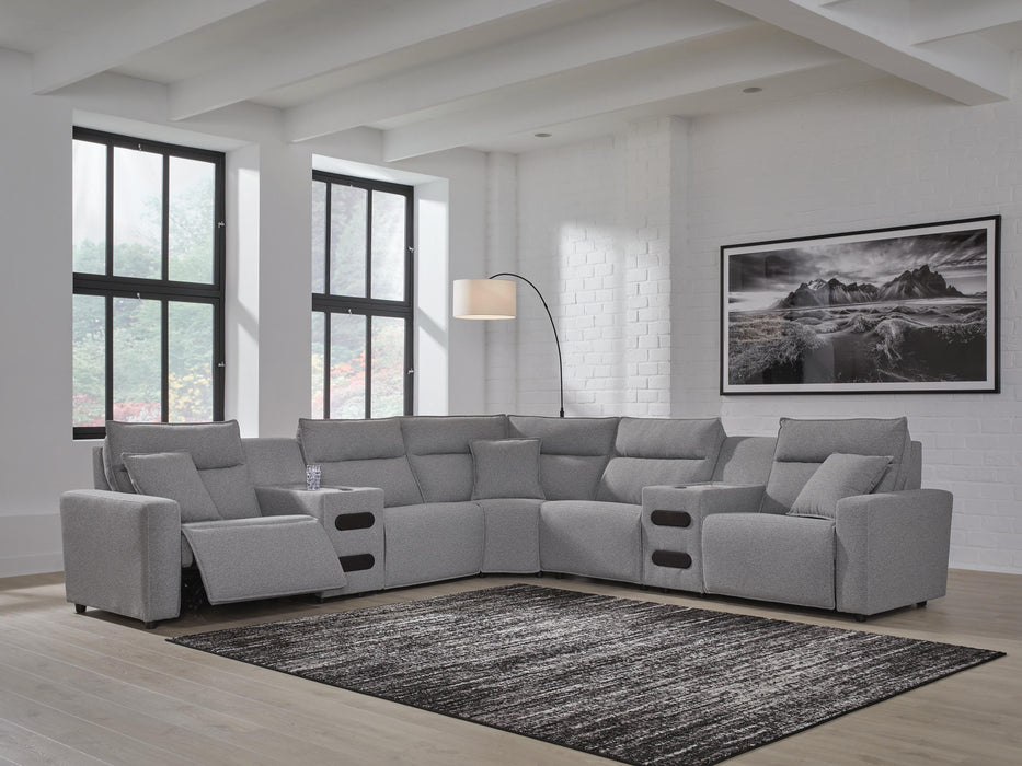 7-Piece Power Reclining Sectional with Audio Consoles