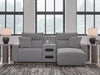 3-Piece Power Reclining Sectional with Chaise and Audio Console