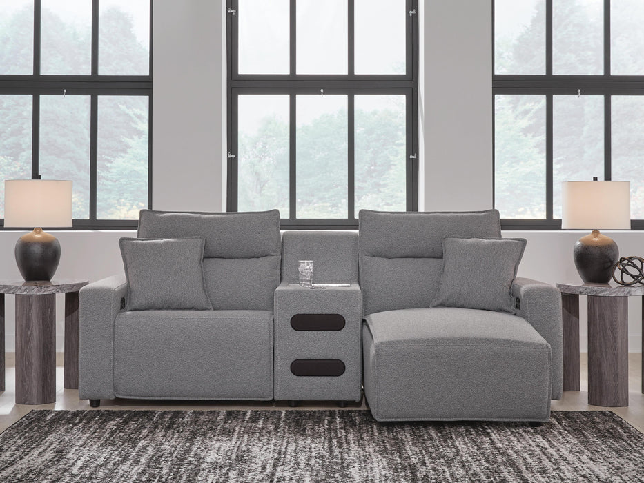 3-Piece Power Reclining Sectional with Chaise and Audio Console