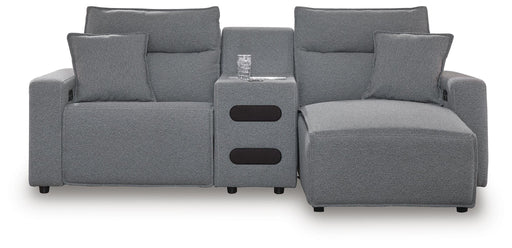 3-Piece Power Reclining Sectional with Chaise and Audio Console
