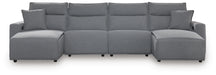 4-Piece Reclining Sectional with Double Chaise