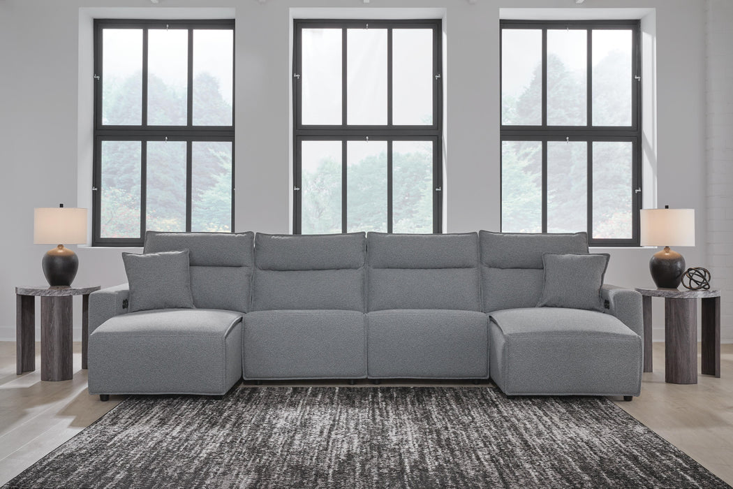 4-Piece Reclining Sectional with Double Chaise