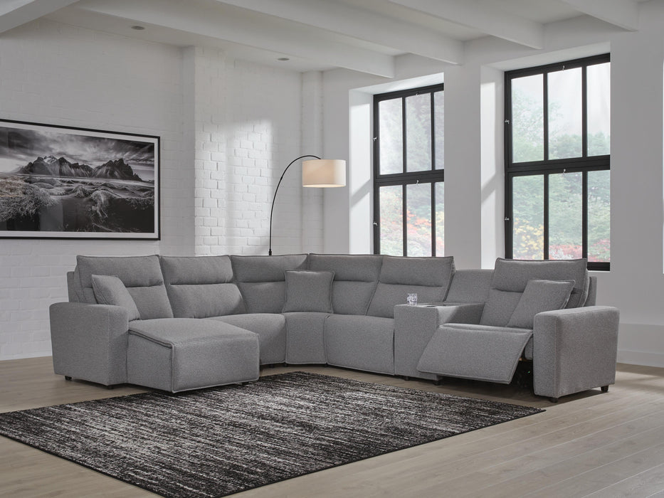 6-Piece Power Reclining Sectional with Chaise and Console