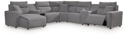 7-Piece Power Reclining Sectional with Chaise and Audio Console