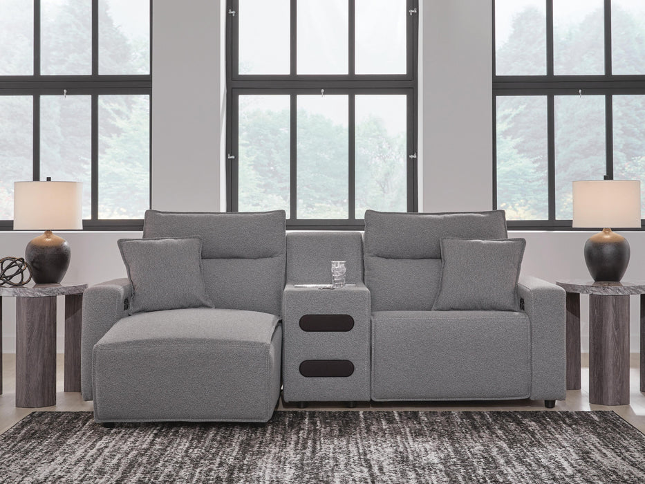 3-Piece Power Reclining Sectional with Chaise and Audio Console