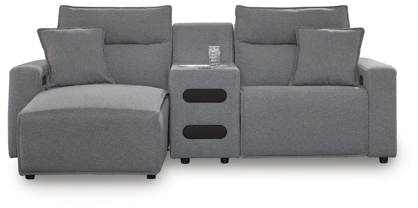 3-Piece Power Reclining Sectional with Chaise and Audio Console