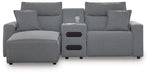 3-Piece Power Reclining Sectional with Chaise and Audio Console