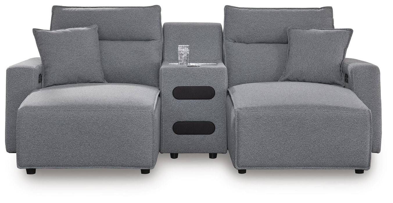 3-Piece Power Reclining Sectional with Chaise and Audio Console