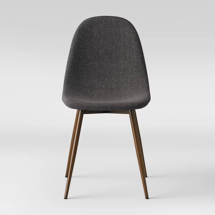 2pk Copley Dining Chairs Faux Leather Midnight Black - Threshold™: Upholstered, Metal Legs, Mid-Century Modern