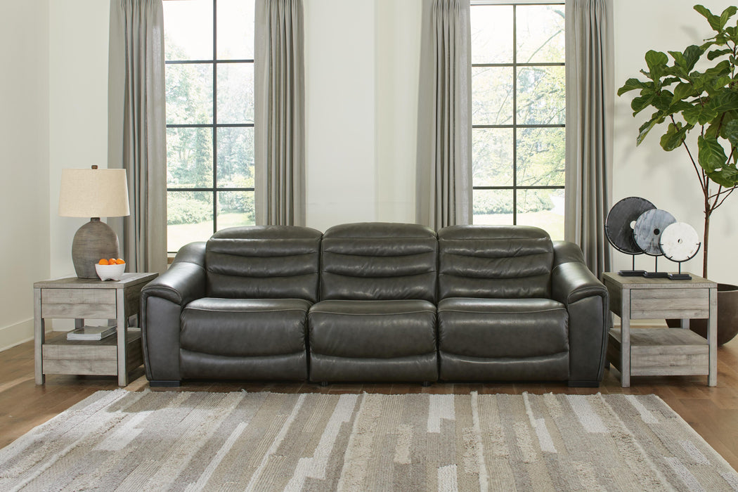 Center Line Dark Gray Center Line 3-Piece Power Reclining Sectional Sofa