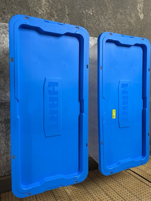 1 Pc only HART 200 Quart Latching Rolling Plastic Storage Bin Container,  ( One side cracked ) - open_box