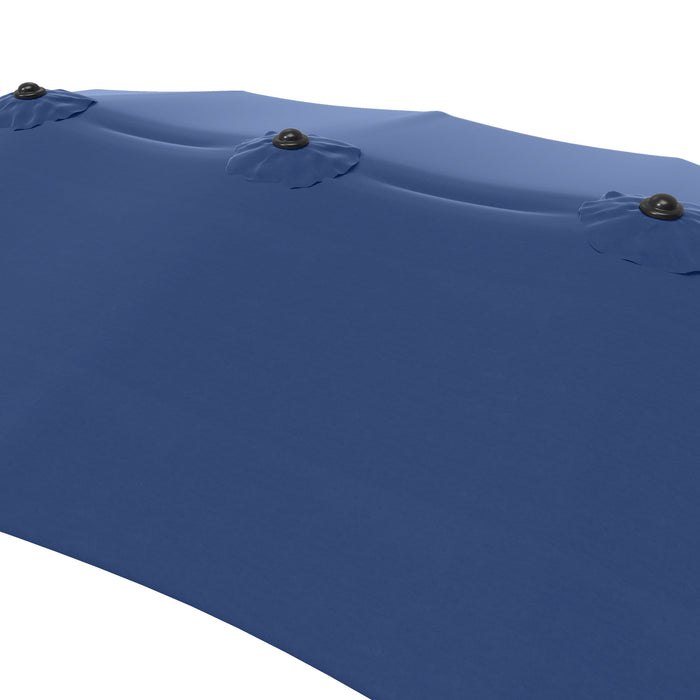 Uforic 15ft Double-Sided Patio Umbrella, Large Outdoor Portable Shade Market Table Umbrella,12 Sturd - new